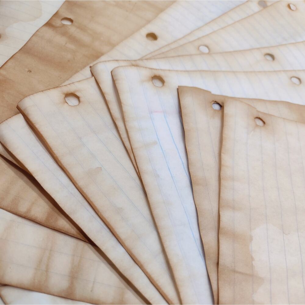 25 Coffee Dyed Notebook Papers, Hand Dyed Papers, Junk Journal Supply